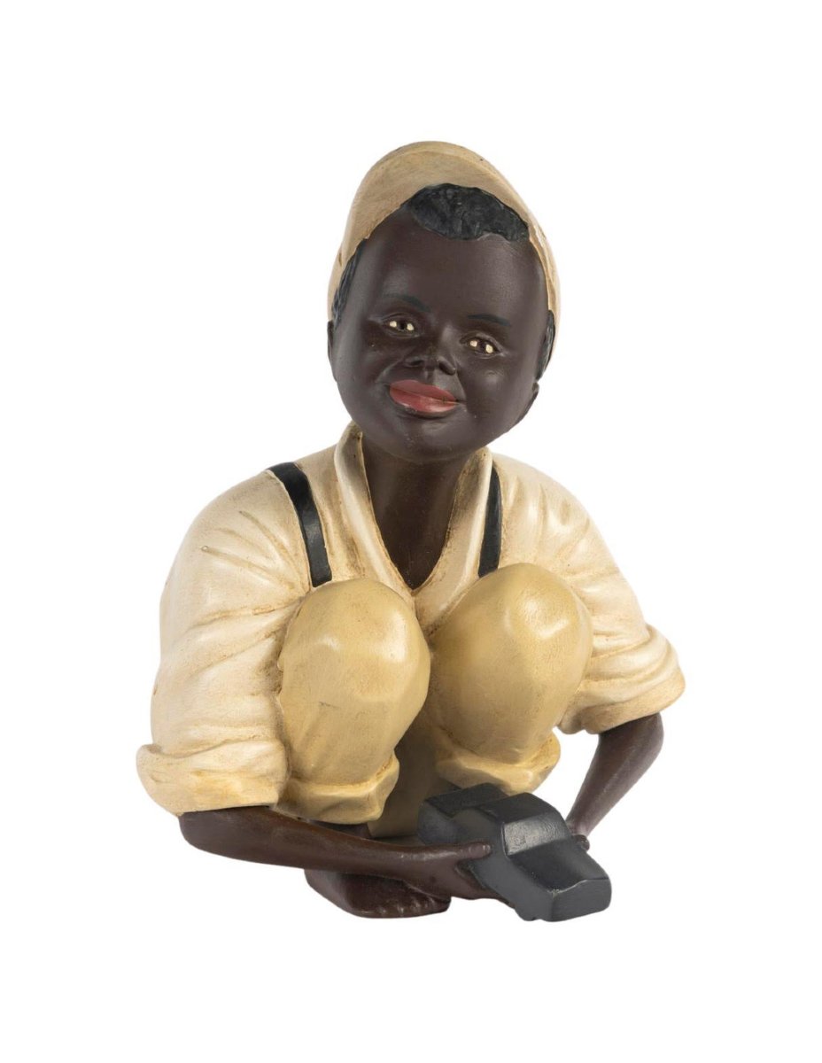 Painted Plaster Sculpture Depicting A Child At Play, 20th Century.
