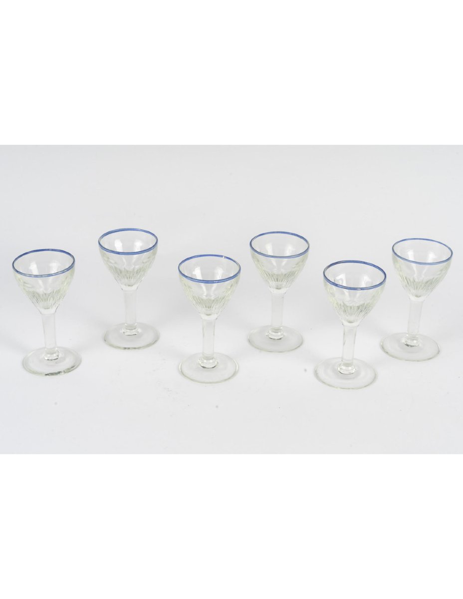 Suite de 6 verres à liqueur, cristal, XXème siècle.-photo-2