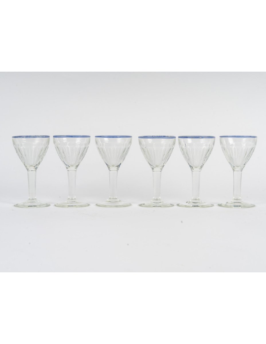 Suite de 6 verres à liqueur, cristal, XXème siècle.-photo-3