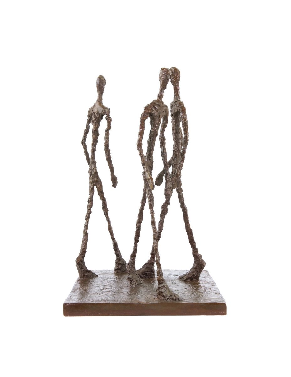 Sculpture figurative moderne en bronze à patine foncée, XXe siècle-photo-3