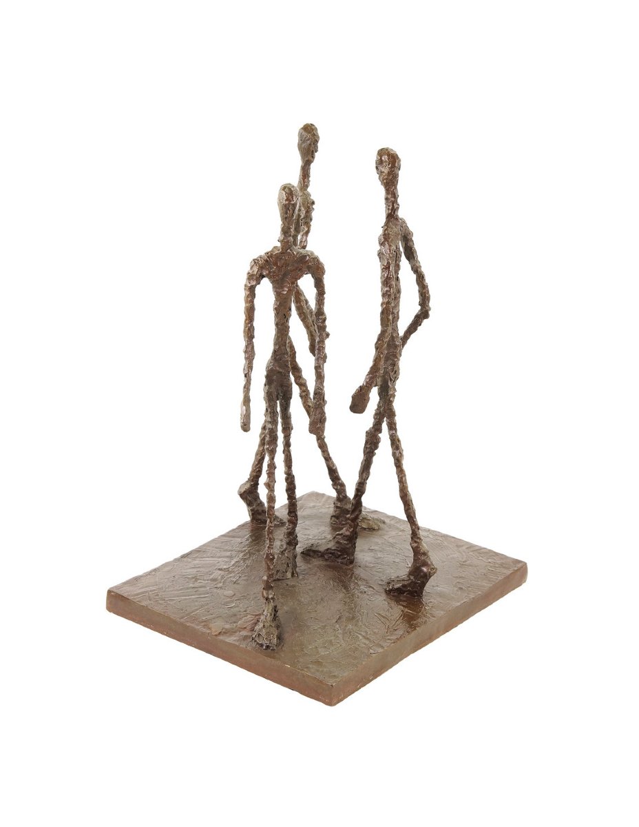 Sculpture figurative moderne en bronze à patine foncée, XXe siècle-photo-3