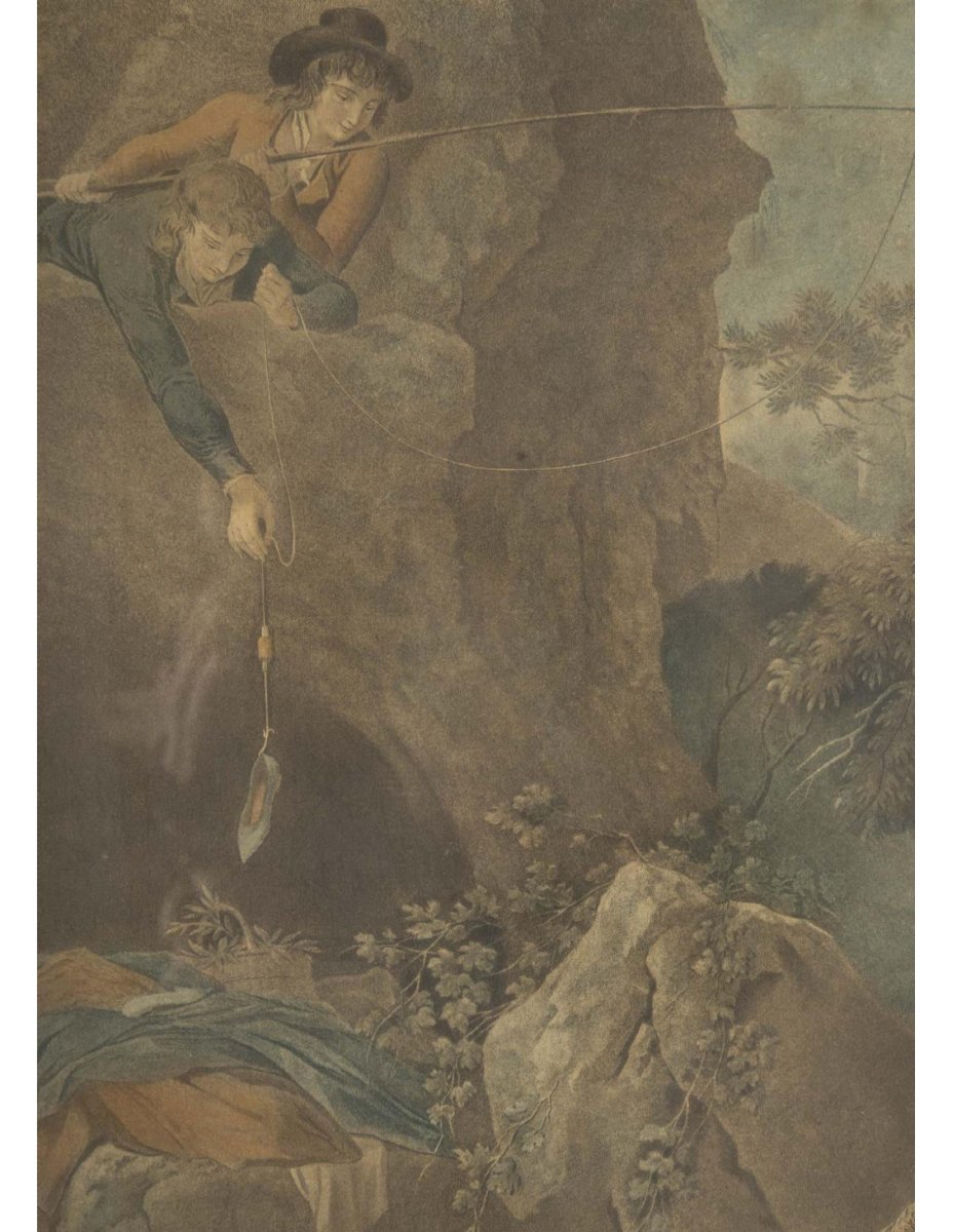 Pair Of Watercolors By Schall P. And Descourtis, 19th Century, Napoleon III Era.-photo-4