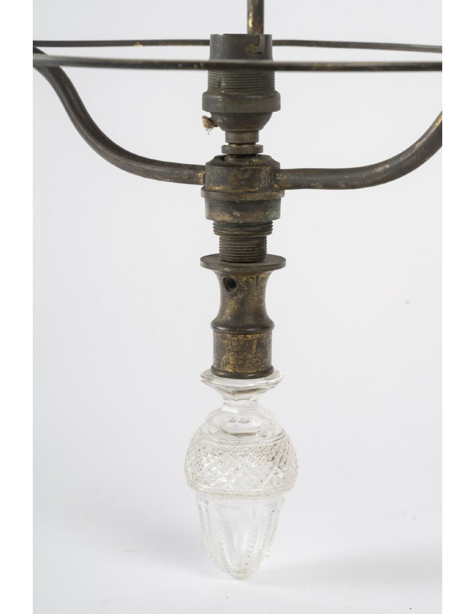 Antique Brass Lantern Frame In The Bagues Style.-photo-2