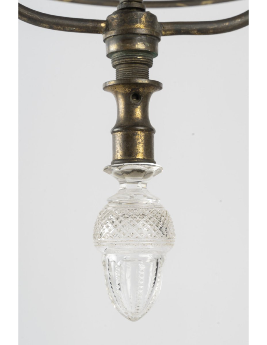Antique Brass Lantern Frame In The Bagues Style.-photo-3