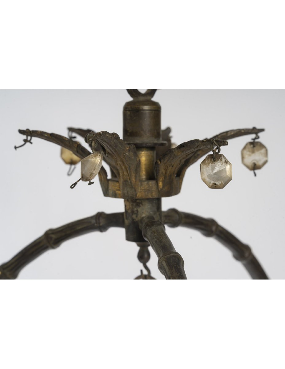 Antique Brass Lantern Frame In The Bagues Style.-photo-1