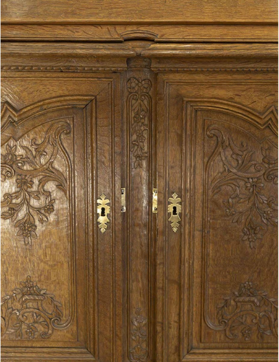 19th-century Sideboard Converted Into A Sloping Desk, Carved Oak, Napoleon III Period.-photo-2