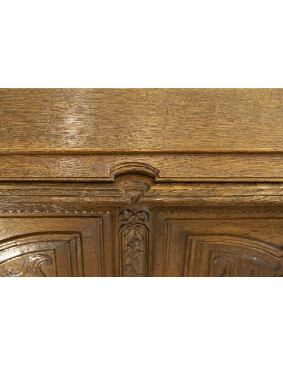 19th-century Sideboard Converted Into A Sloping Desk, Carved Oak, Napoleon III Period.-photo-3