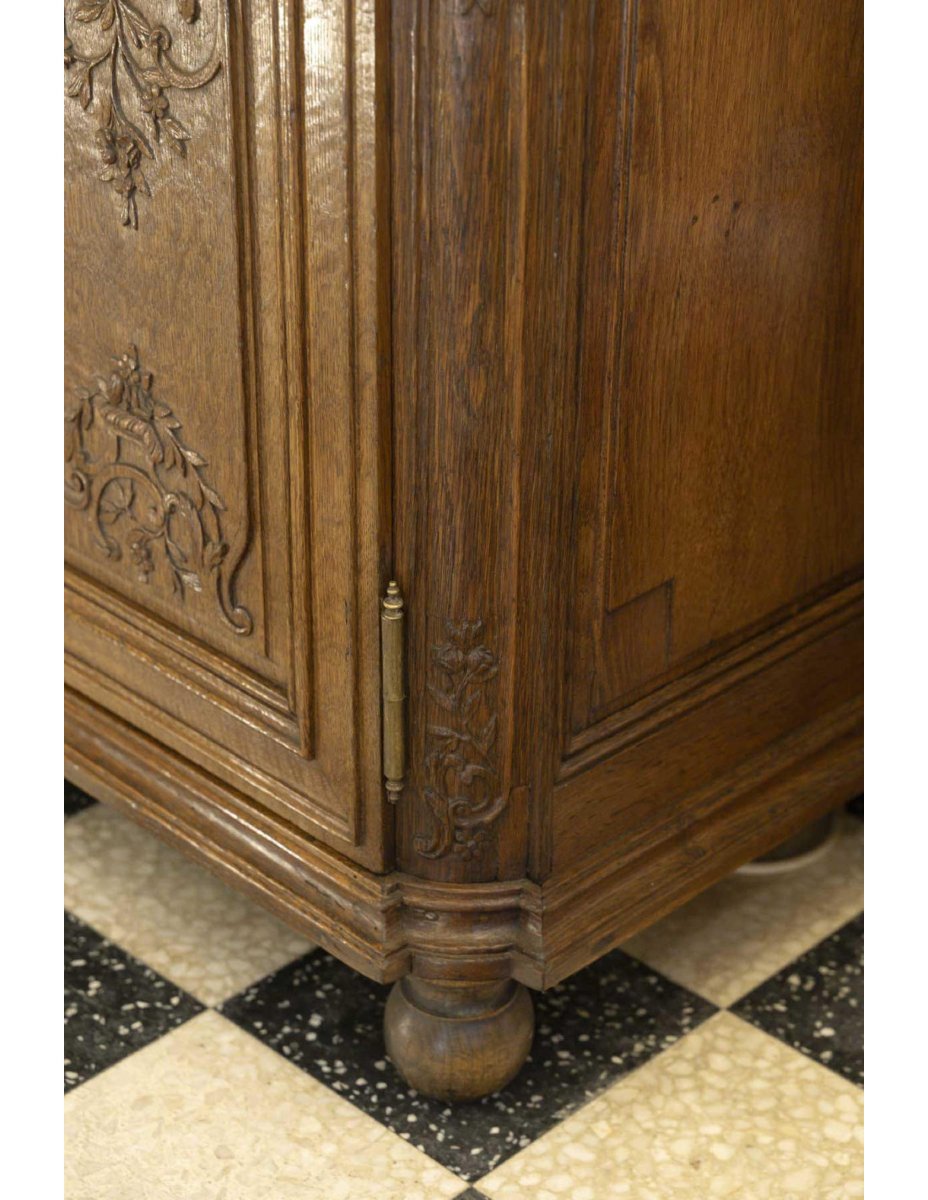 19th-century Sideboard Converted Into A Sloping Desk, Carved Oak, Napoleon III Period.-photo-6