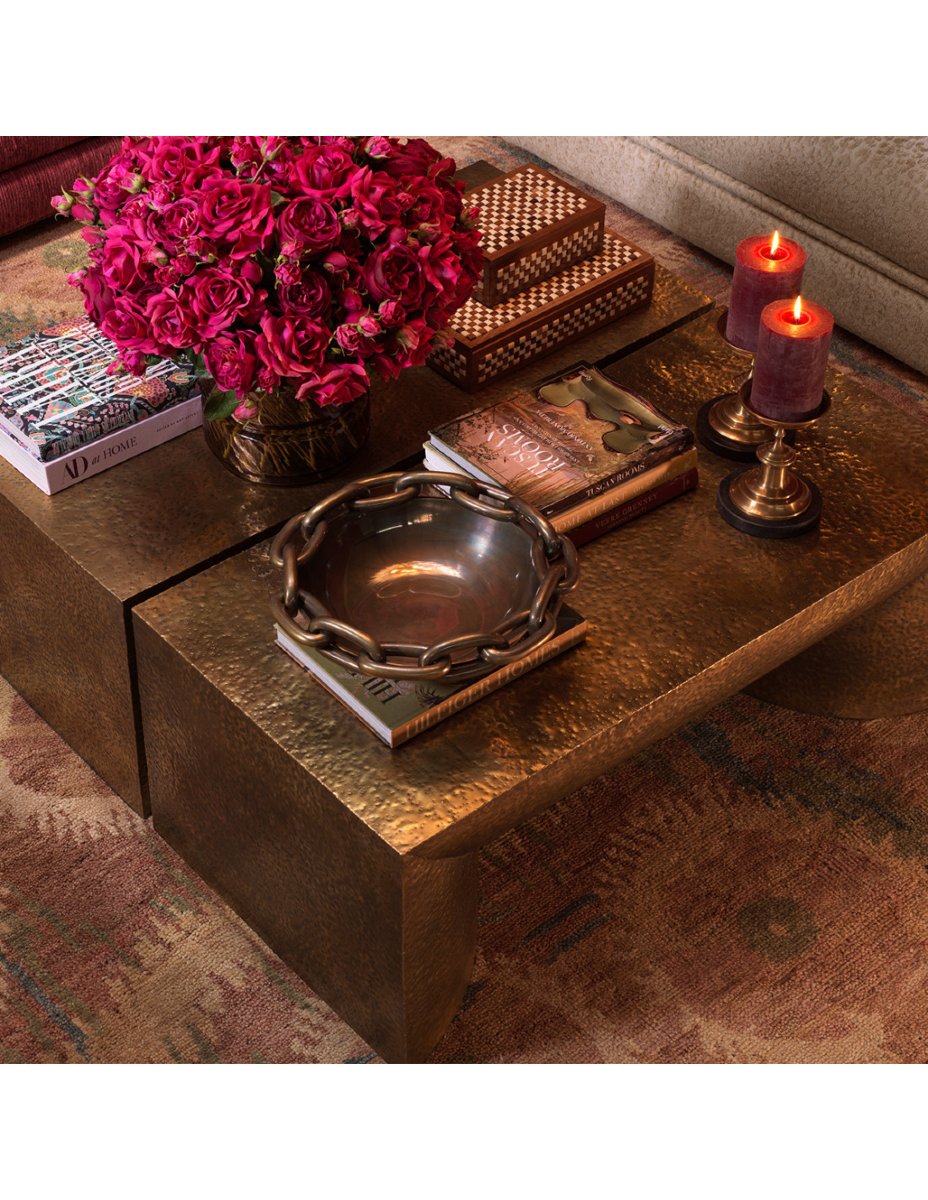 Hammered Brass Coffee Table-photo-3
