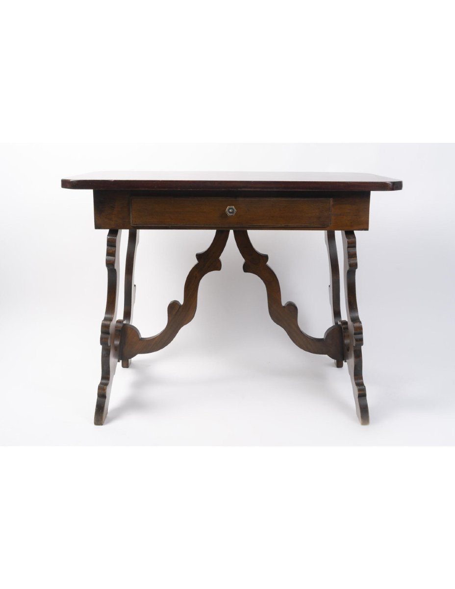 Table, Desk, With A Drawer Around The Base, Early 20th Century.-photo-2