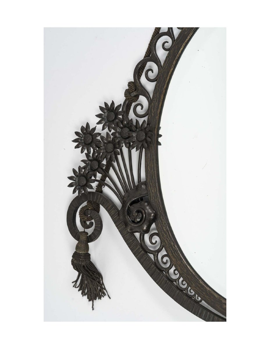 Art Deco-era Wrought-iron Mirror, 1930.-photo-3