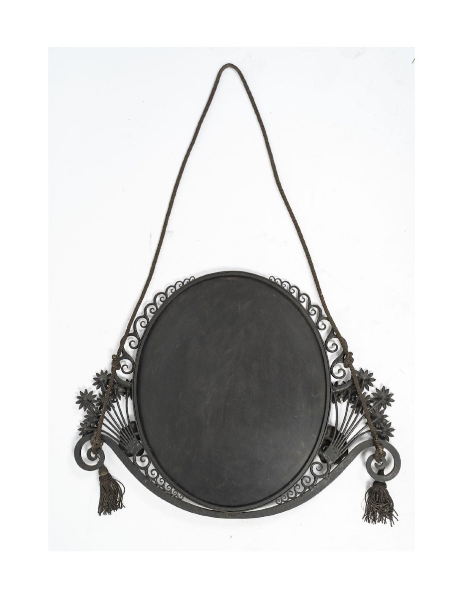 Art Deco-era Wrought-iron Mirror, 1930.-photo-1