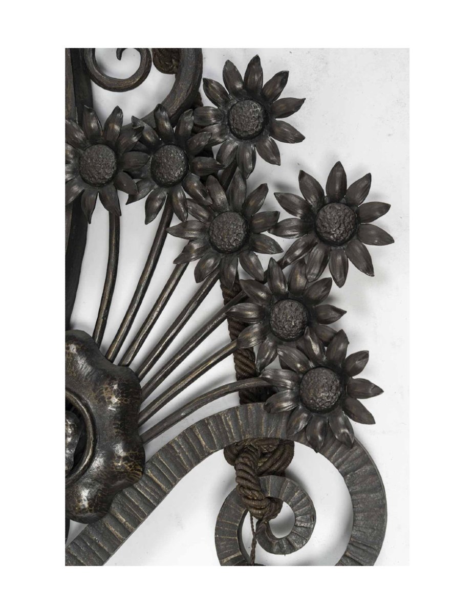 Art Deco-era Wrought-iron Mirror, 1930.-photo-2