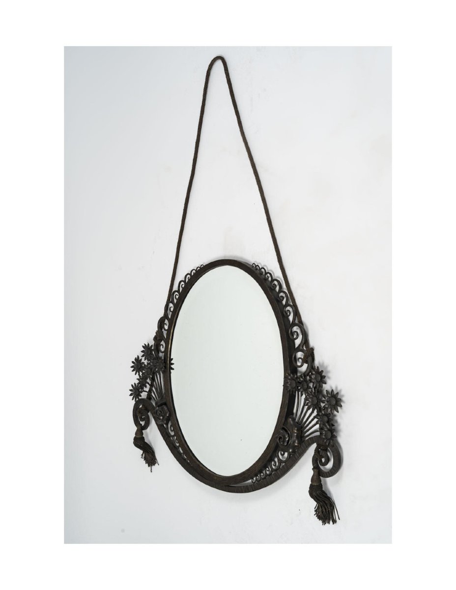 Art Deco-era Wrought-iron Mirror, 1930.-photo-3