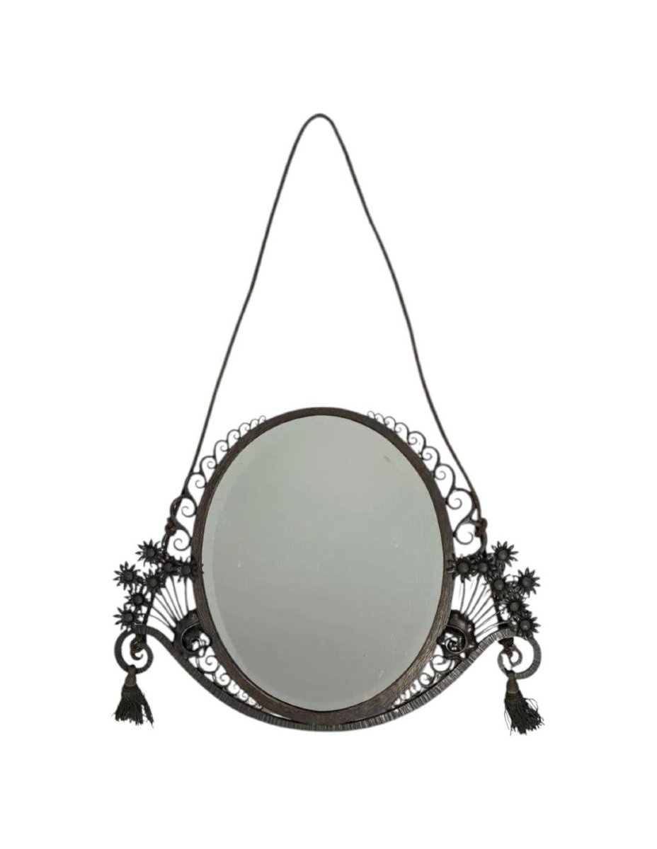 Art Deco-era Wrought-iron Mirror, 1930.