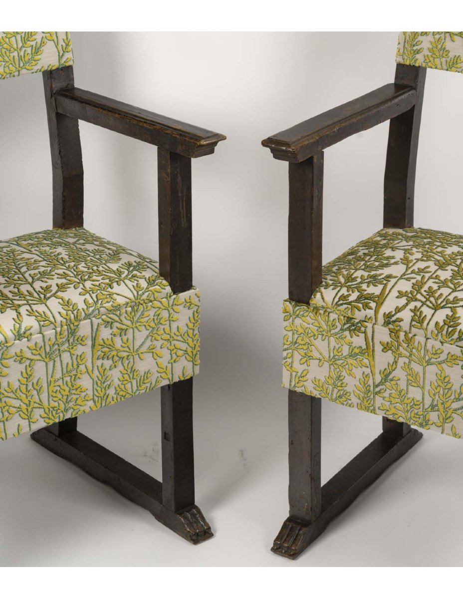 Pair Of 19th-century High Period-style Armchairs.-photo-1