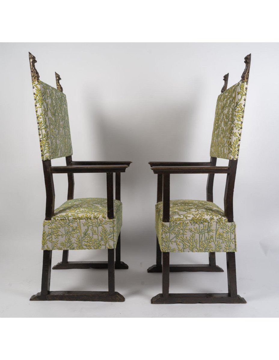 Pair Of 19th-century High Period-style Armchairs.-photo-3