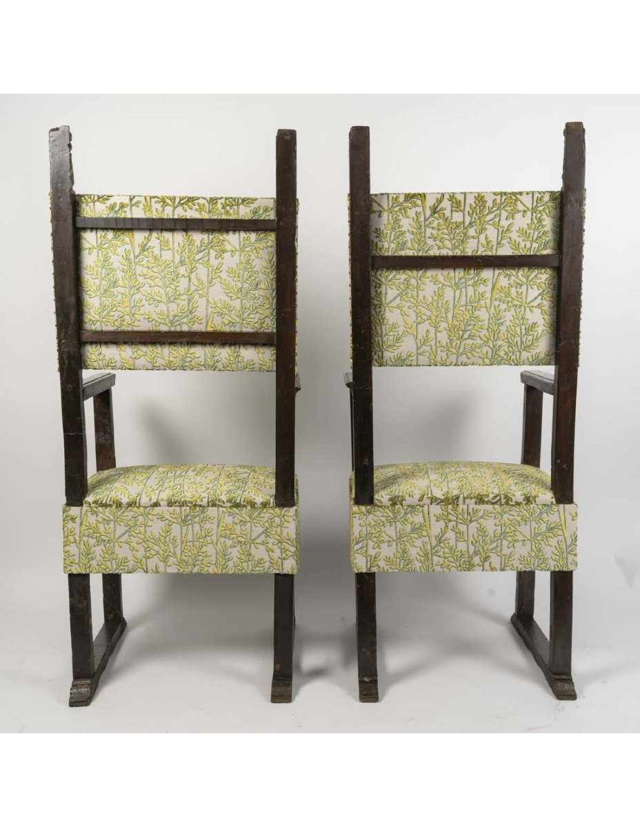 Pair Of 19th-century High Period-style Armchairs.-photo-4