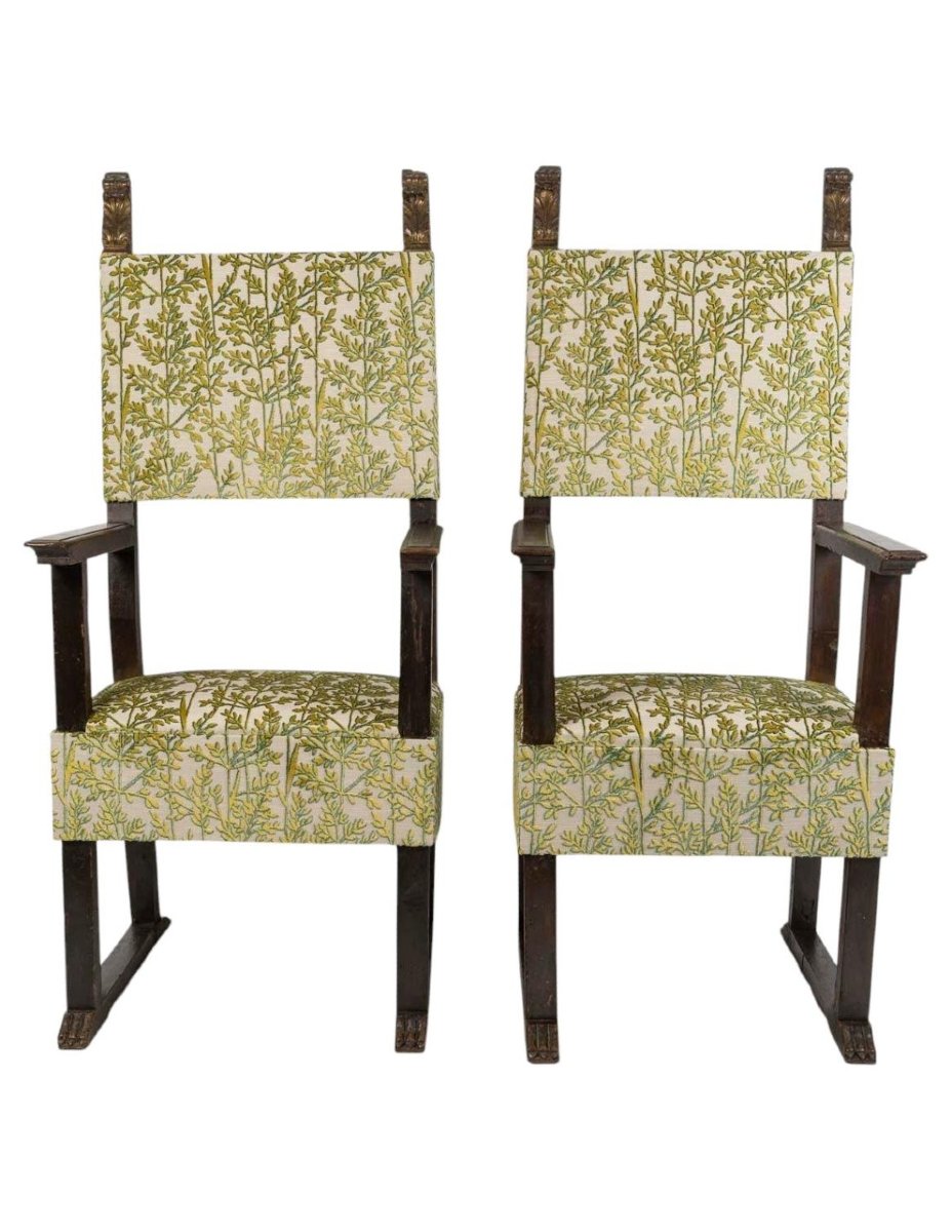 Pair Of 19th-century High Period-style Armchairs.