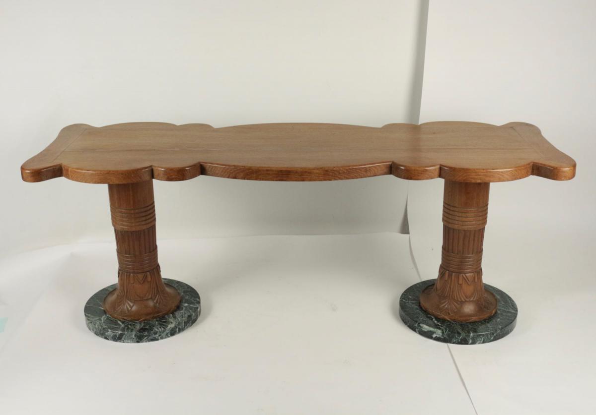 Coffee Table From The 1930’s In Wood And Marble.-photo-3