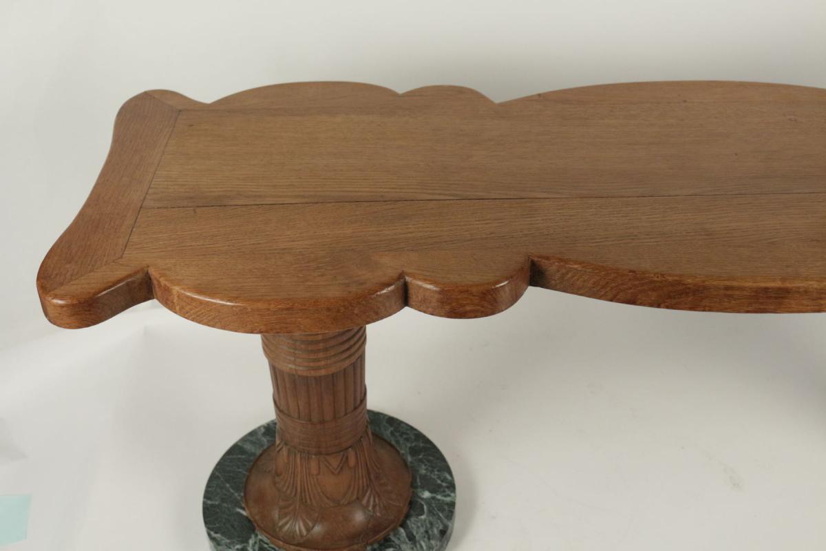 Table Basse Des Années1930 En Bois Et Marbre.-photo-1