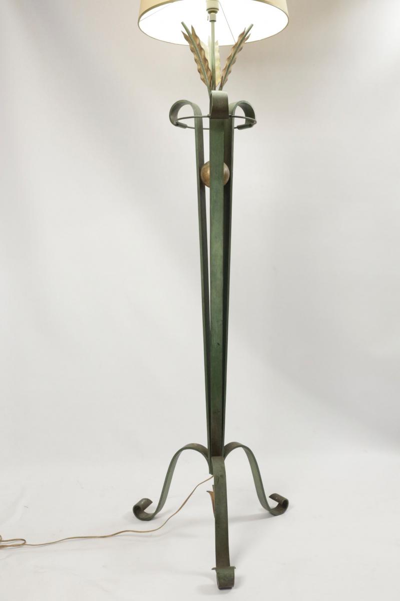 Wrought Iron Floor Lamp In A 1940.-photo-3