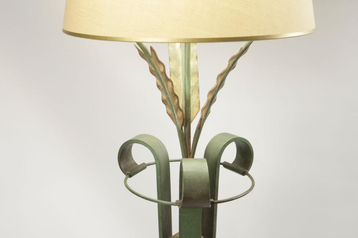 Wrought Iron Floor Lamp In A 1940.-photo-2
