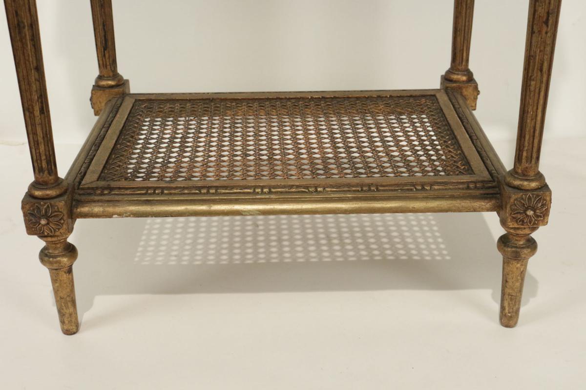 Elégante Console Avec Un Tiroir En Ceinture De Style Louis XVI De Bédut Du XXème Siècle.-photo-1