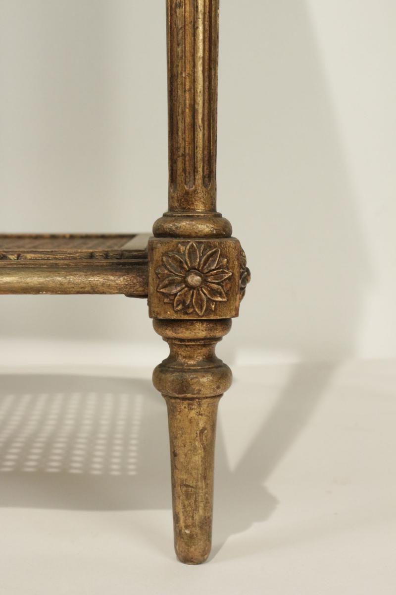 Elégante Console Avec Un Tiroir En Ceinture De Style Louis XVI De Bédut Du XXème Siècle.-photo-2