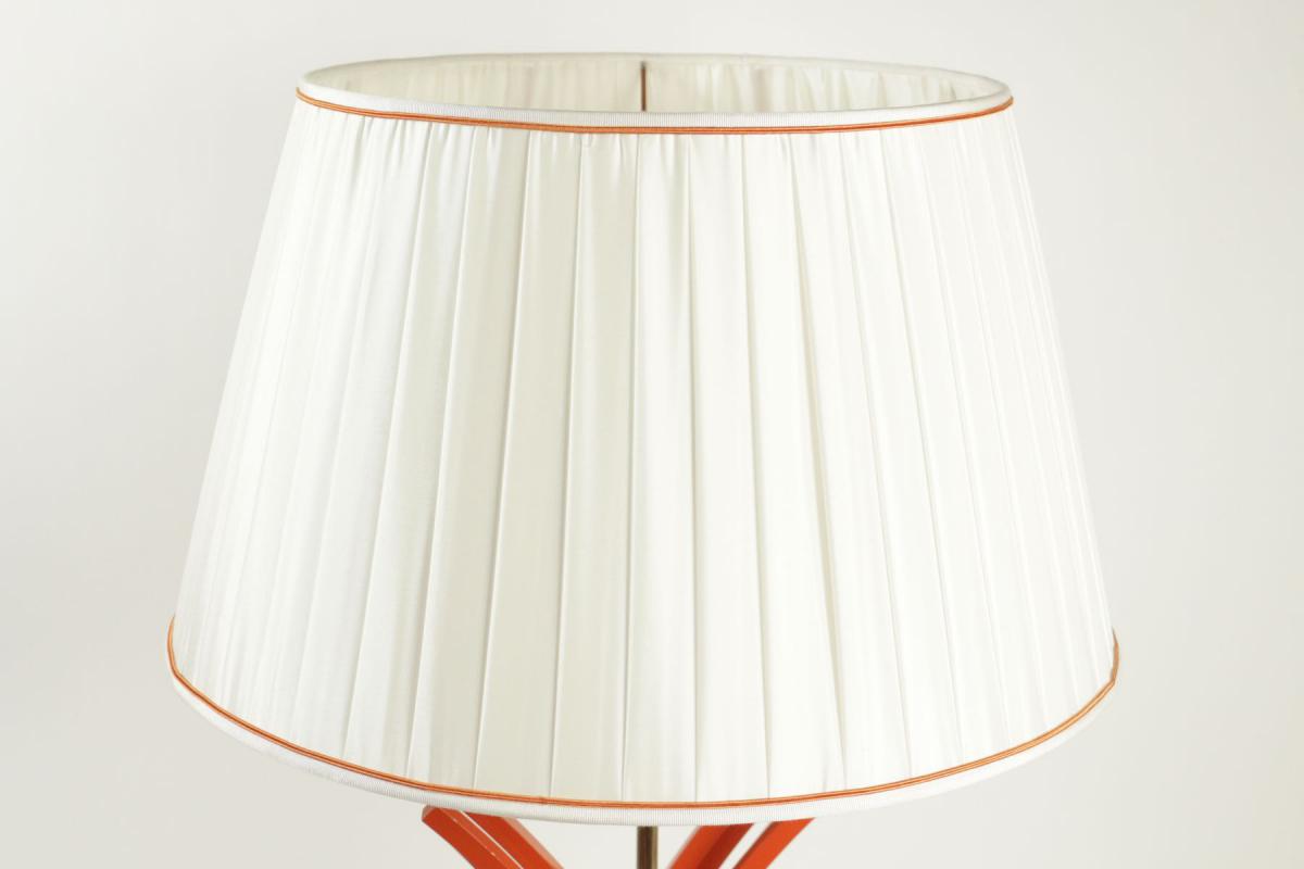 Very Pretty Lamp In Painted Metal And Gold Leaf Base Of Marble From The 1970’s -photo-1