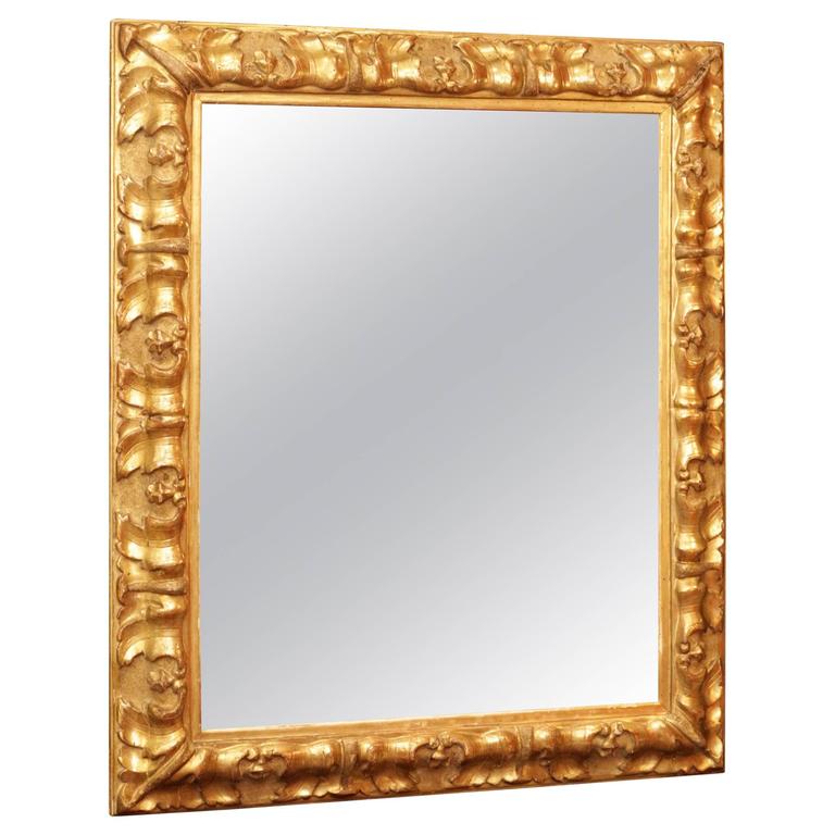 Miroir En Bois Et Stuc Doré Du XIXème Siècle d'époque Napoléon III. 