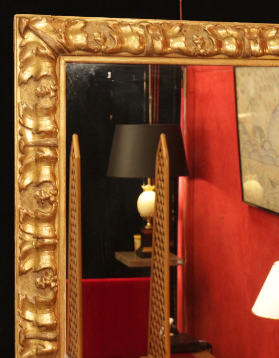 Miroir En Bois Et Stuc Doré Du XIXème Siècle d'époque Napoléon III. -photo-4