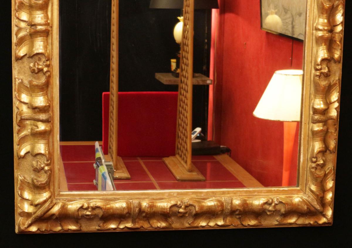 Miroir En Bois Et Stuc Doré Du XIXème Siècle d'époque Napoléon III. -photo-1