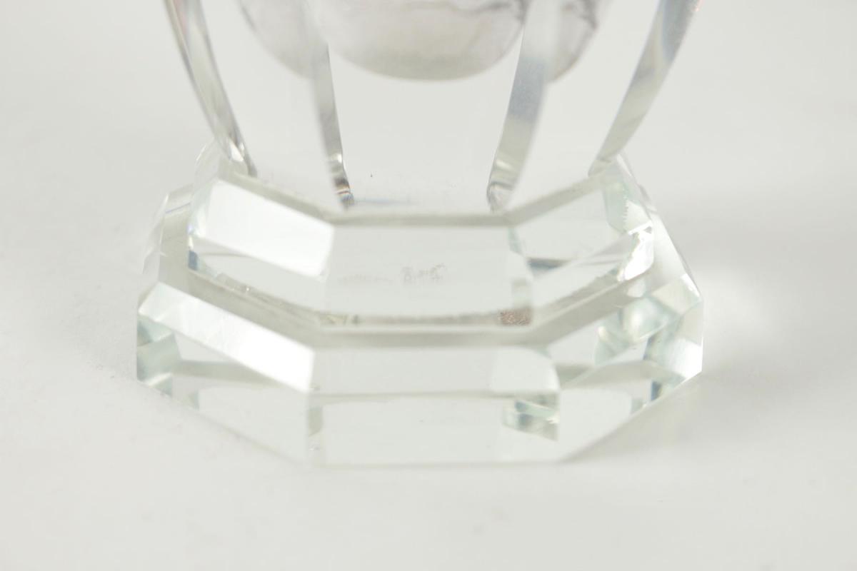 Vase En Cristal Au Décor Chinoisant, XXème Siècle. -photo-4