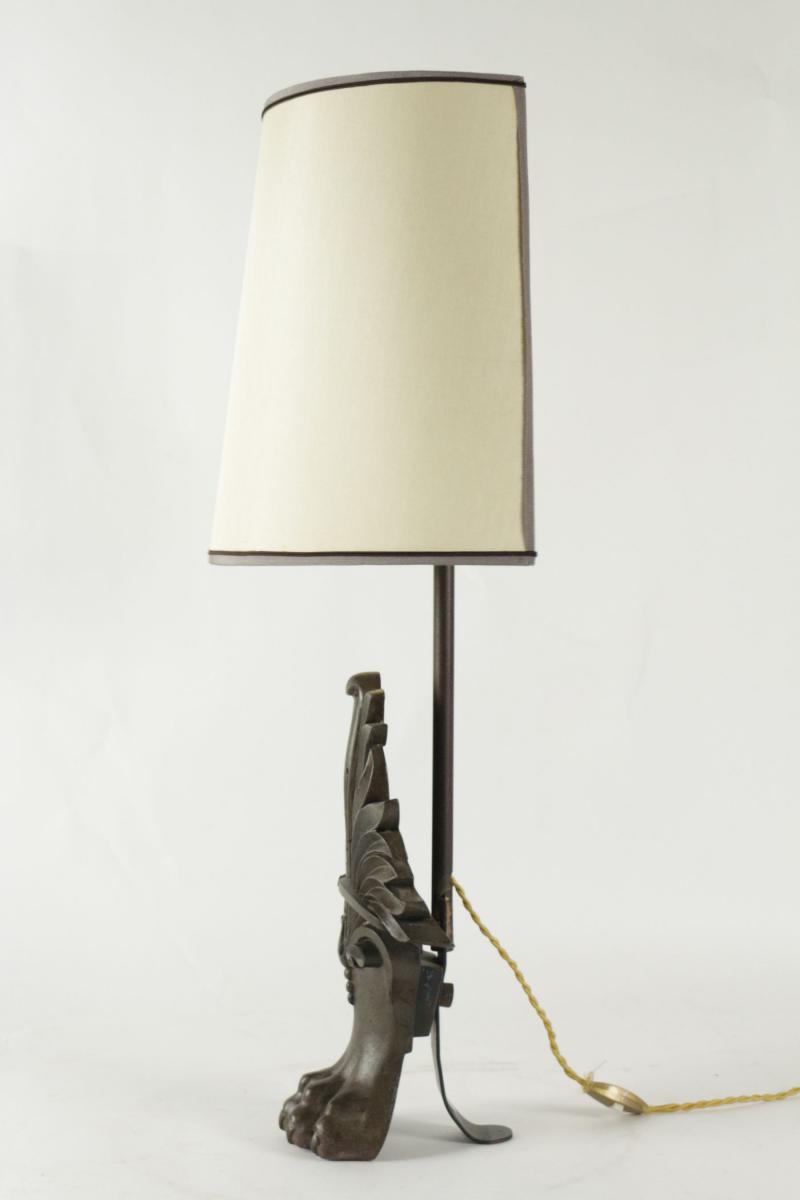 Antique Bathtub Lions Claw Foot Changed Into A Lamp. 19th Century. -photo-4