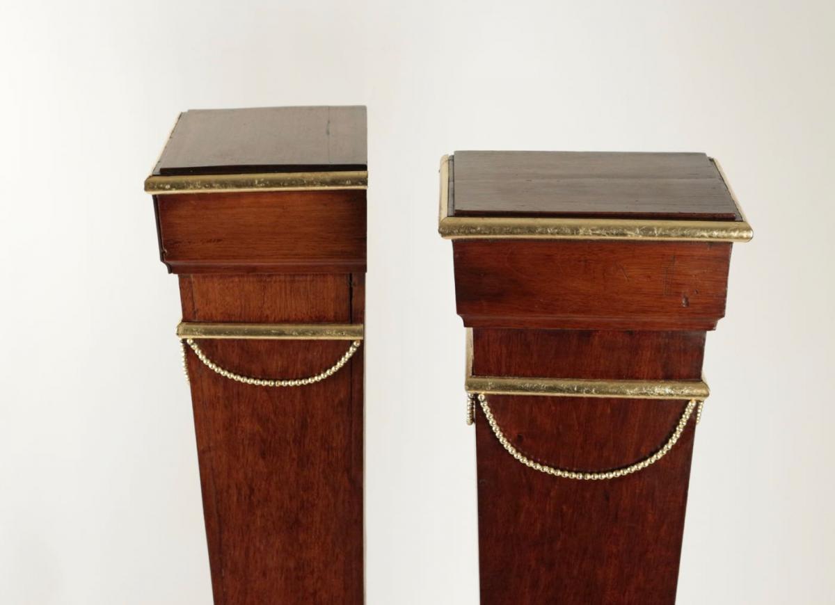 Pair Of Sheaths, Consols, Mahogany, Golden At The Gold Leaf, 19th Century, Napoleon III.-photo-6