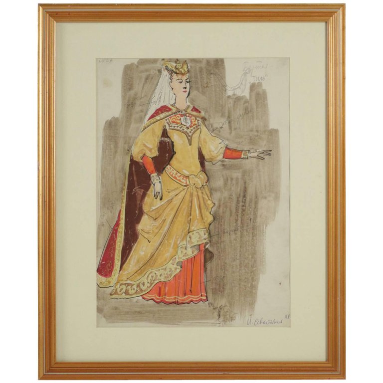 Dessin Et Aquarelle, Personnage Du Théâtre Russe