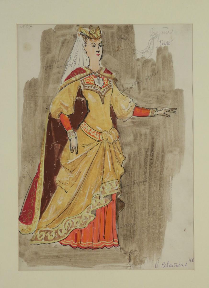 Dessin Et Aquarelle, Personnage Du Théâtre Russe-photo-2