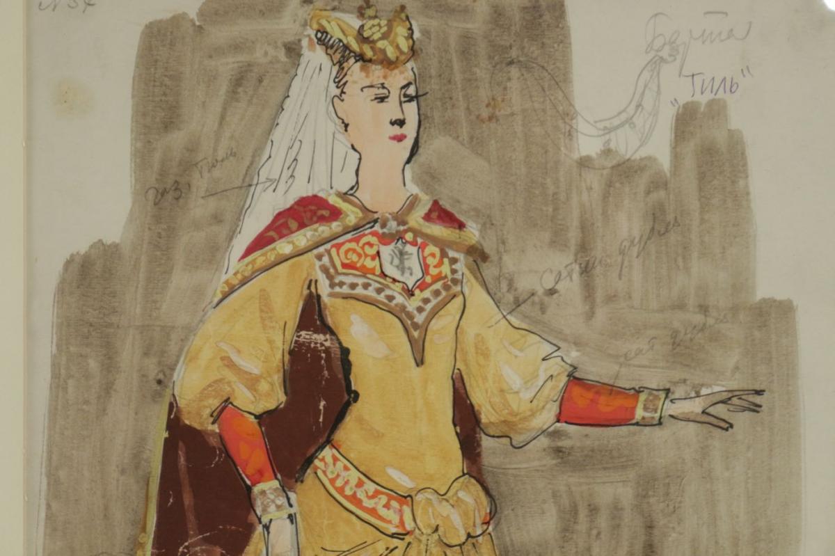 Dessin Et Aquarelle, Personnage Du Théâtre Russe-photo-3