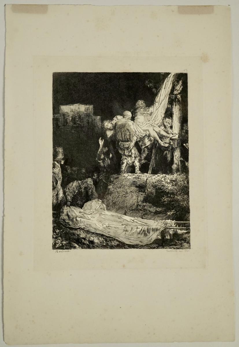 Engraving, XIXth Century, Representing A Rembrandt Painting, By Francesco Novellsine, 1992