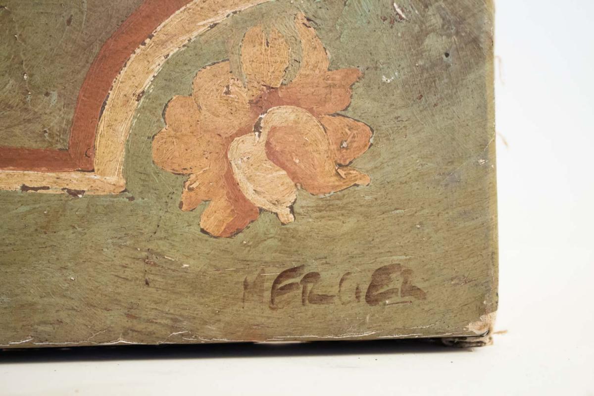 Toile Peinte Du XXème Siècle Dans Le Goût De l'Antiquité, Représentant Le Château De La Marche -photo-5