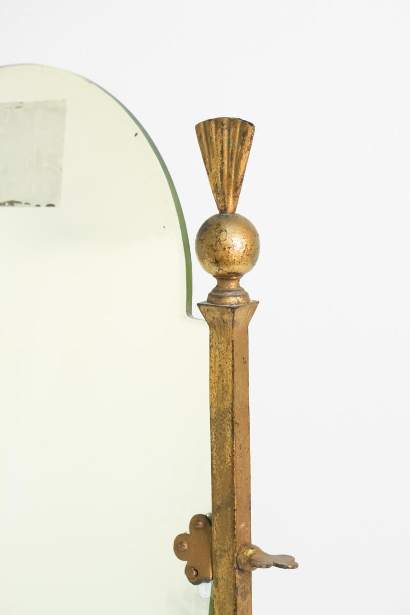 Mirror Golden Wrought Iron, Neoclassical 1960s, Mid Century Art-photo-3