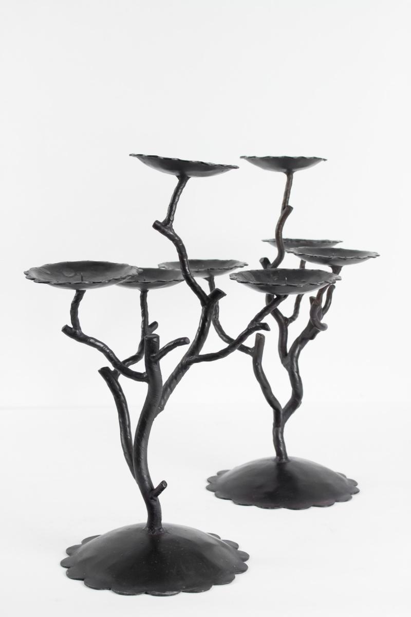 Pair Of Candelabra 4 Branches, XXth Century, Modern Art-photo-3