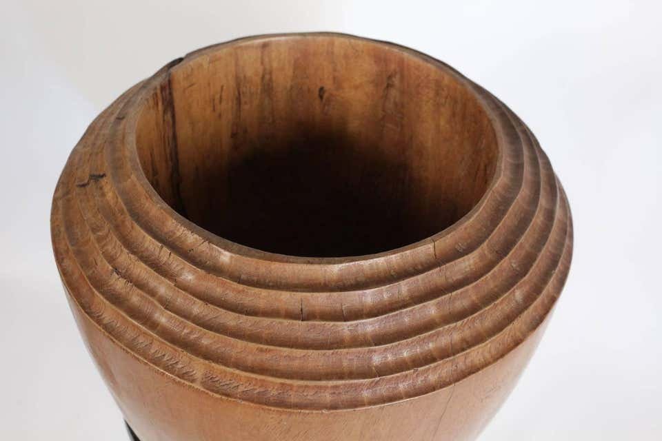 Large Decorative Pot In Solid Wood, Design Of XXth Century-photo-4