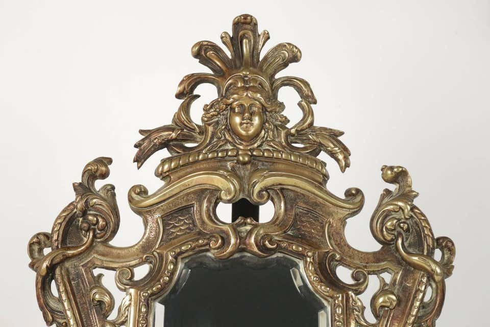  Mirror In Patinated Bronze, 19th Century, Napoleon III Period, Louis XV Style -photo-2