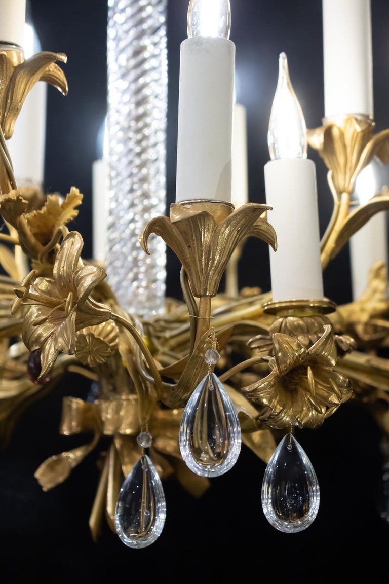 Gilt Bronze And Crystal Chandelier-photo-2