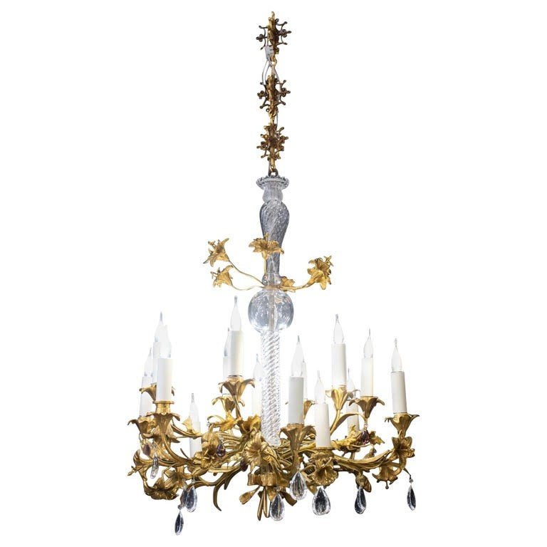 Gilt Bronze And Crystal Chandelier