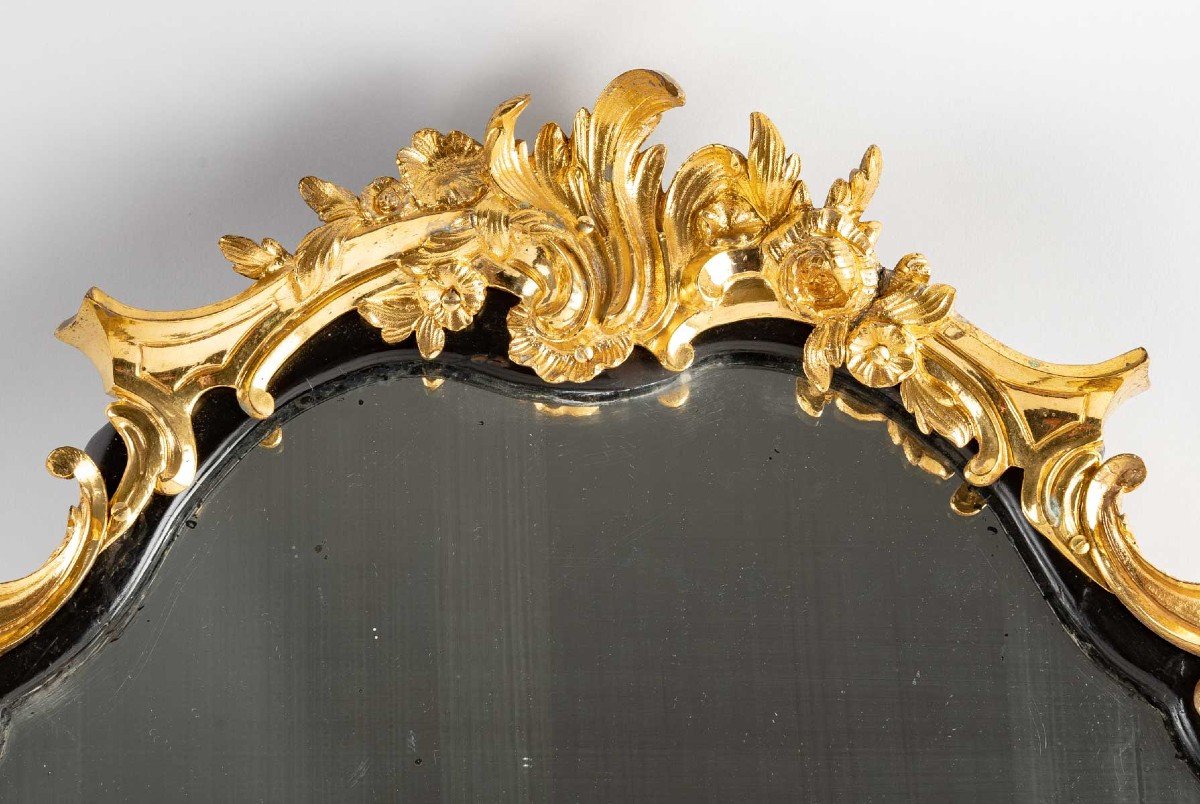 Miroir Style Louis XV en Bronze Doré-photo-4