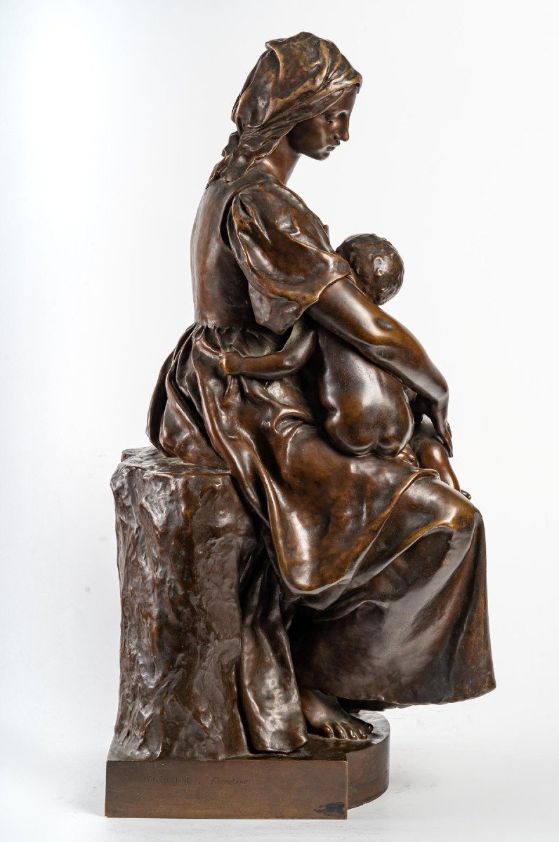 "the Mother" Sculpture, Barbedienne Founder, Paul Dubois-photo-3