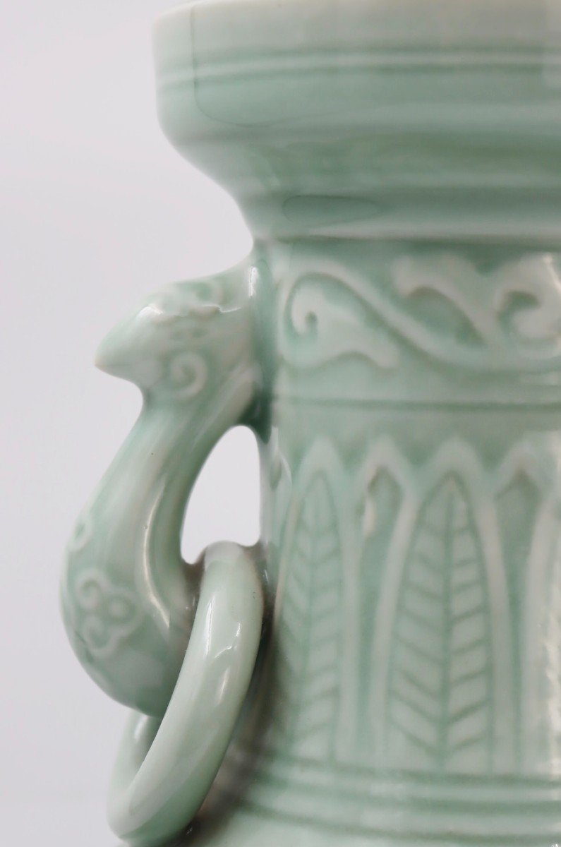 Grand Vase De Chine Couleur Celadon-photo-2